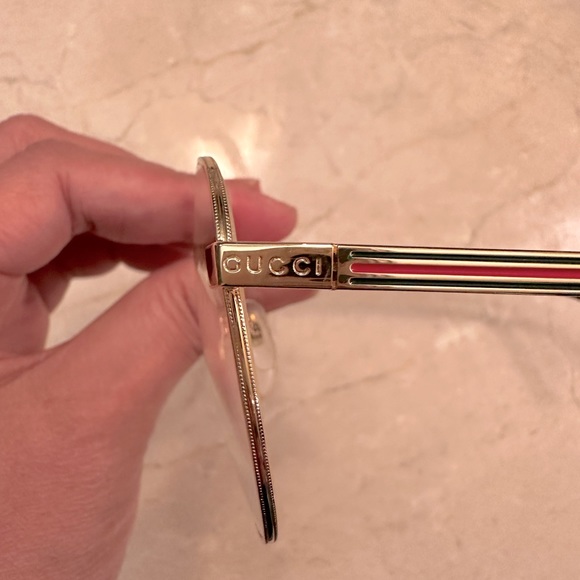 GUCCI AVIATOR UNISEX GOLD FRAME GLASSES - Picture 3 of 6